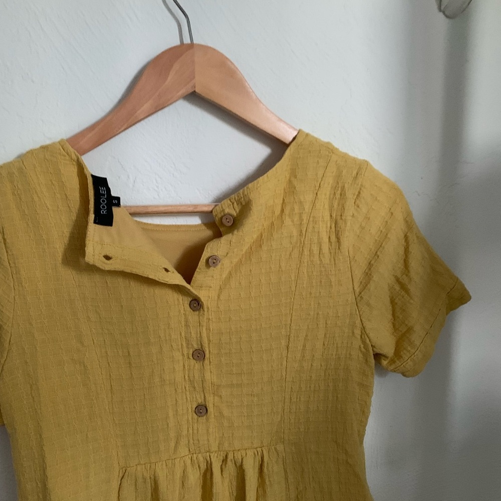 Mustard Roolee button dress - Picture 3 of 6
